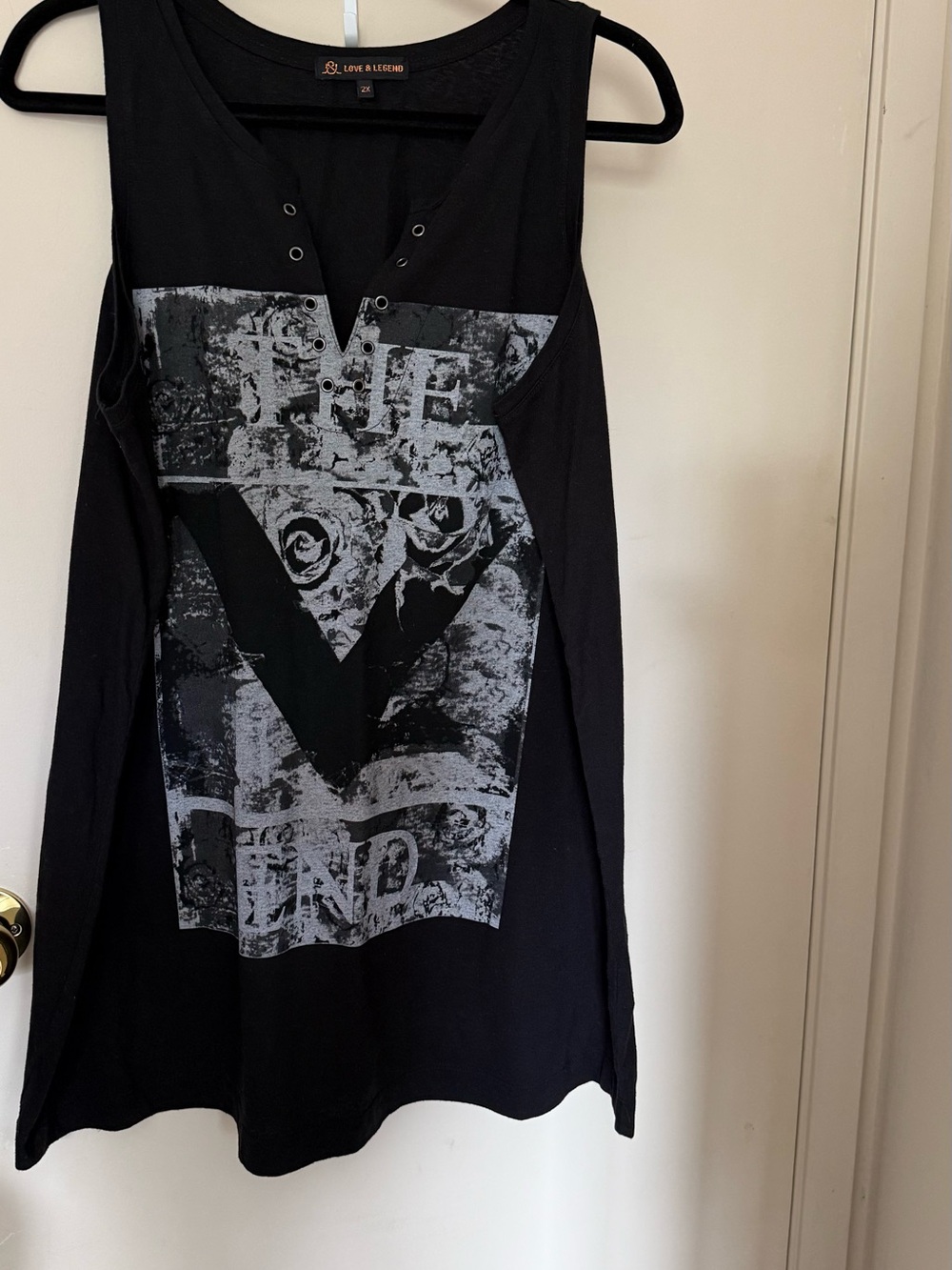 Love & Legend Black Graphic Tank